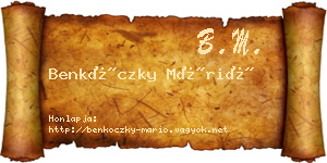 Benkóczky Márió névjegykártya